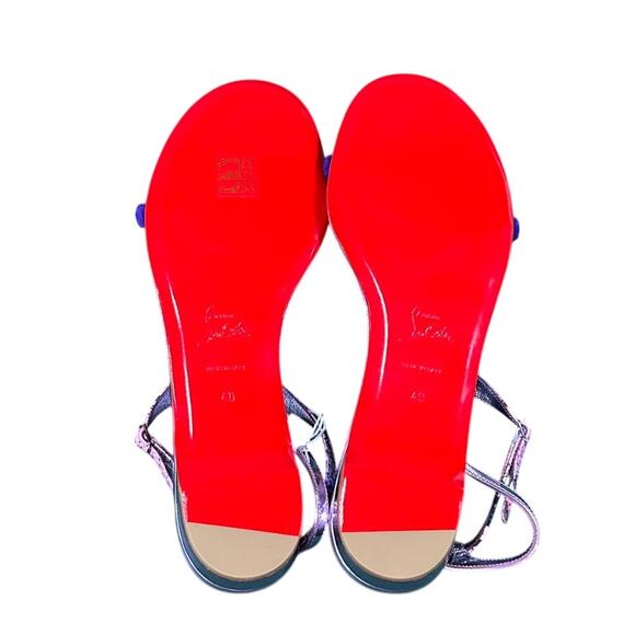 Christian Louboutin Athinita Leather Flat Sandals Jacaranda Purple Sz 40 NIB - Picture 5 of 5